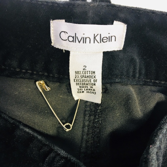 Calvin Klein Pants & Jumpsuits Calvin Klein Black Velvet Studded